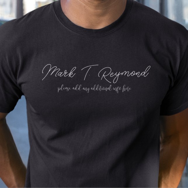 Basic Namnteckning Namn Black T Shirt (Skapare uppladdad)