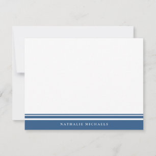 Basic Navy Blue Rand Personlig Stationery Anteckningskort