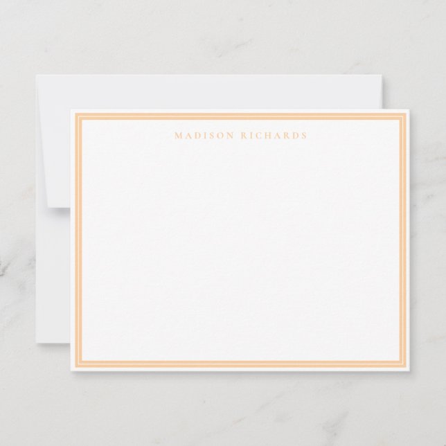 Basic Peach Border Personalized  Note Card Anteckningskort (Framsida)