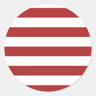 Basic Red and White Rand Mönster Runt Klistermärke