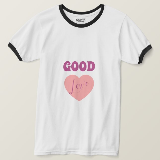 Basic Ringer T-Shirt (Svart/Vit Vivid) (Design framsida)
