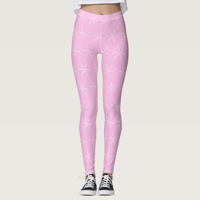 Basic Rosa Leggings of Snowflake (Framsida)