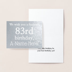 Basic Silver Foil 83rd Birthday Greeting Card Folierat Kort