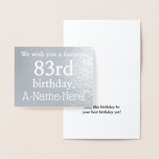 Basic Silver Foil 83rd Birthday Greeting Card Folierat Kort (Display)