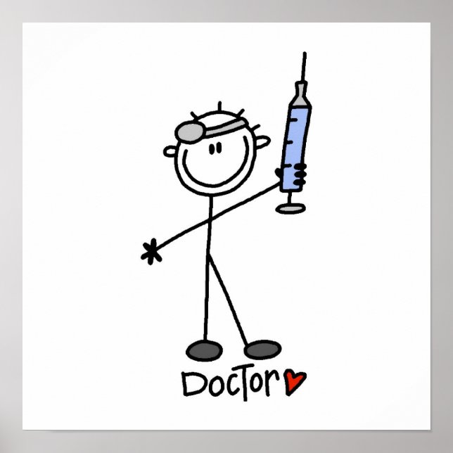 Basic Stick figur Doktor Poster (Framsidan)