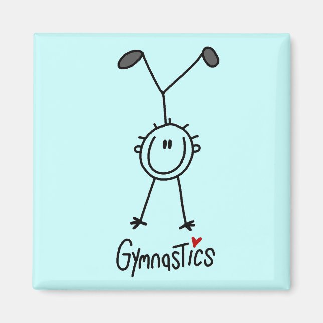 Basic Stick figur Gymnastics Tshirts och Gifts Magnet (Framsidan)