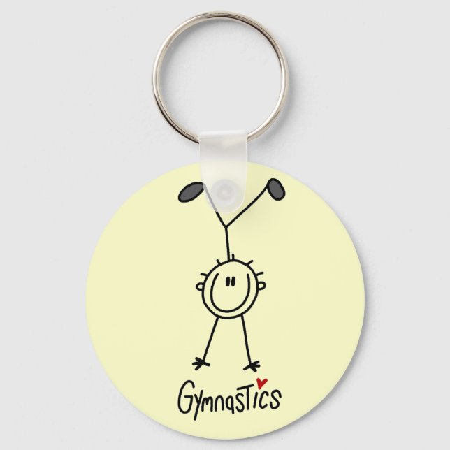 Basic Stick figur Gymnastics Tshirts och Gifts Nyckelring (Framsida)