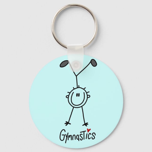 Basic Stick figur Gymnastics Tshirts och Gifts Nyckelring (Framsida)