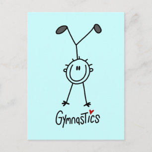 Basic Stick figur Gymnastics Tshirts och Gifts Vykort