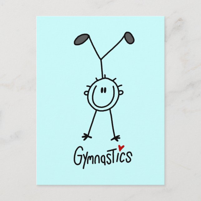 Basic Stick figur Gymnastics Tshirts och Gifts Vykort (Framsida)