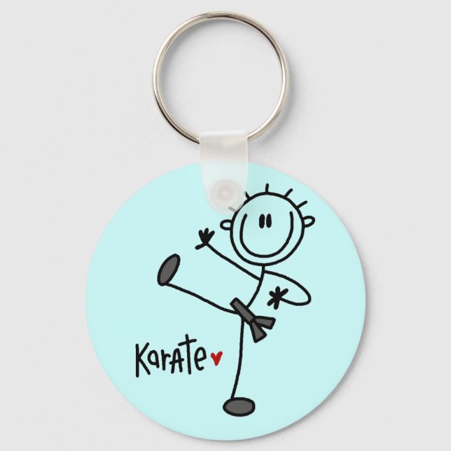 Basic Stick figur Karate T-shirts and Gifts Nyckelring (Framsida)