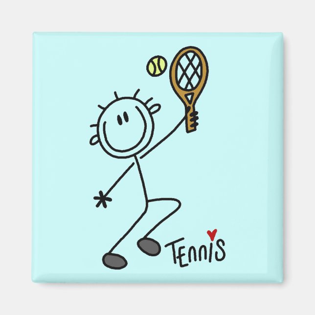 Basic Stick figur Tennis Tshirts och Gifts Magnet (Framsidan)