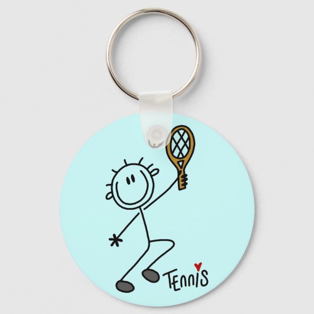 Basic Stick figur Tennis Tshirts och Gifts Nyckelring (Framsida)