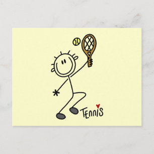 Basic Stick figur Tennis Tshirts och Gifts Vykort