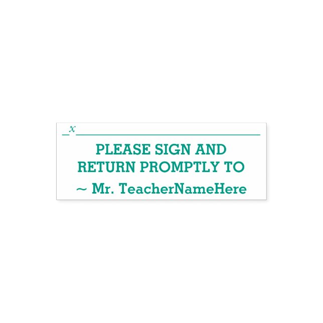 Basic "VÄNLIGEN UNDERTECKNA OCH ÅTERGÅ SNABBT TILL Självfärgande Stämpel (Design)