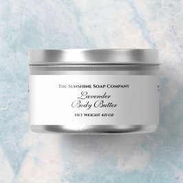 Basic White Cosmetics Burk-etikett 1 tum x 7,25 Etikettband