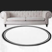 Basic White Solid Färg minimal Black-trim round