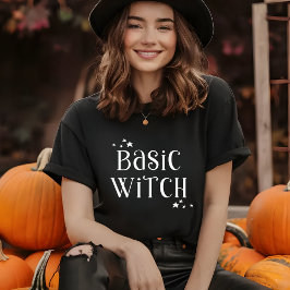 Basic Witch, black and white typography T Shirt