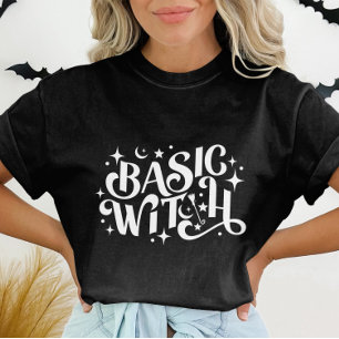 Basic Witch Black Modern Womens Halloween T Shirt