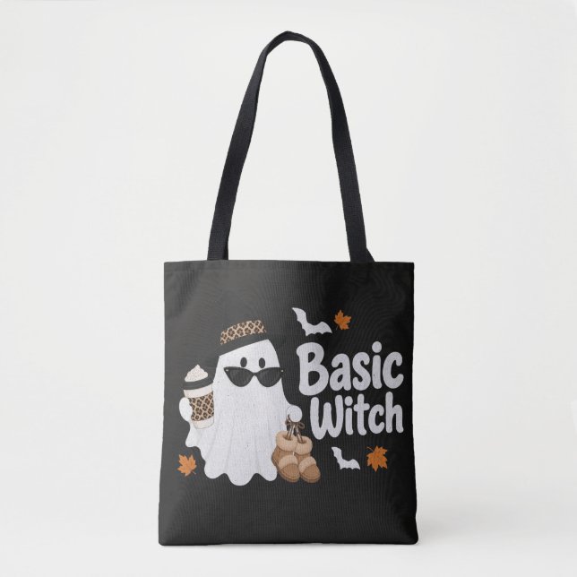 Basic Witch Ghost T-shirt | Glam Halloween-design Tygkasse (Framsida)