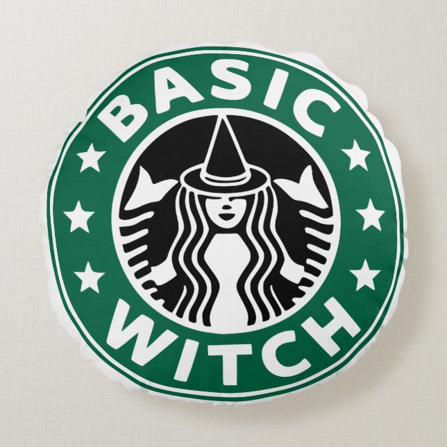 Basic Witch Halloween Décor Coffee Round Pillow Rund Kudde (Framsidan)