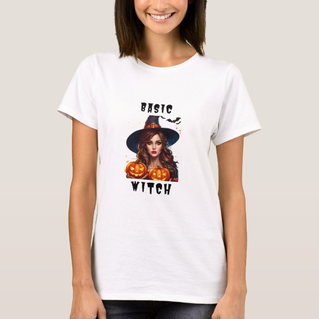 Basic Witch Halloween Spooky Funny T Shirt (Framsida)