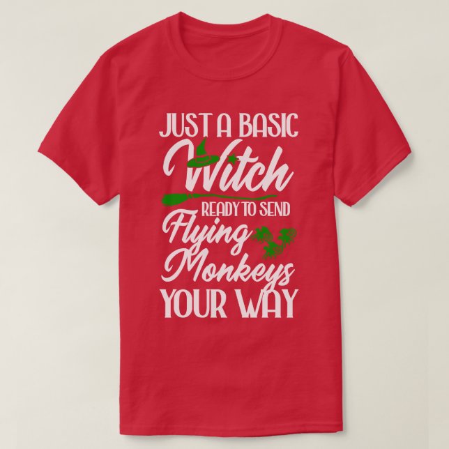 Basic Witch med flygande apor T Shirt (Design framsida)