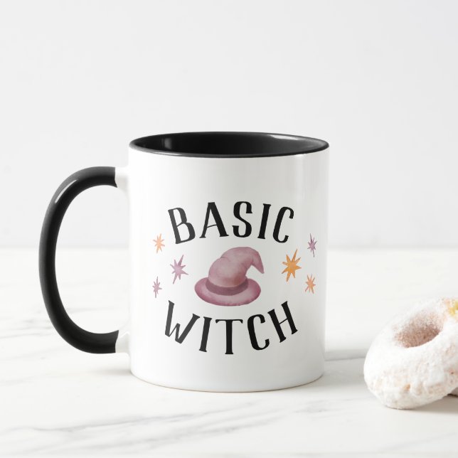 Basic Witch med Stars Modern Funny Halloween Mugg (Med munk)