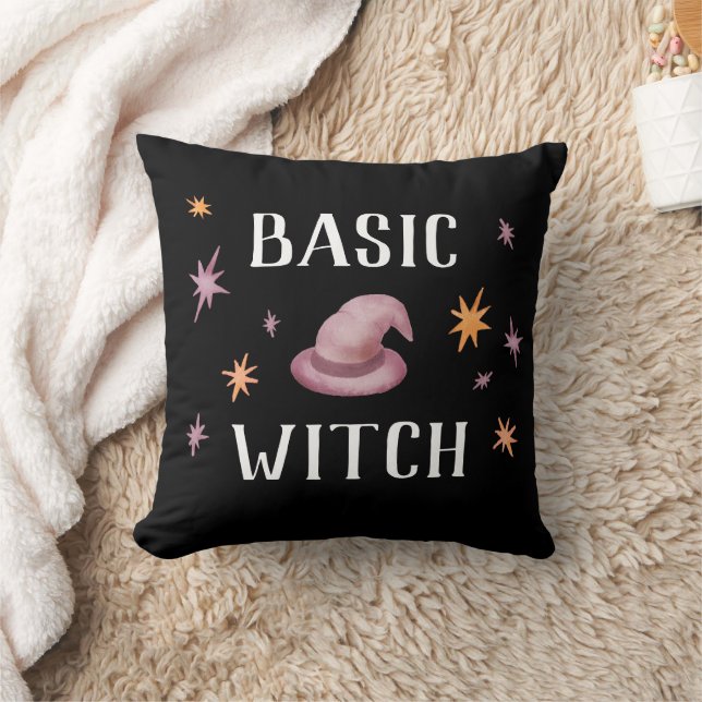 Basic Witch Modern Funny Halloween Black Kudde (Filt)