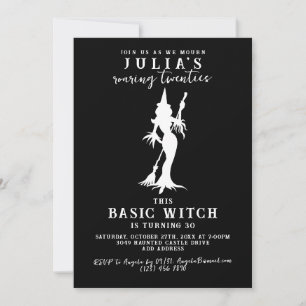 Basic Witch Modern Funny Halloween-Födelsedagsfest Inbjudningar