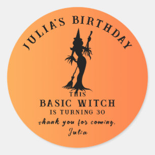 Basic Witch Modern Gothic Mörk Halloween Runt Klistermärke