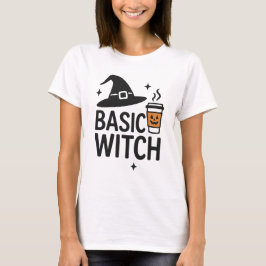 Basic Witch | Modern Minimalistisk kvinnohalloween T Shirt