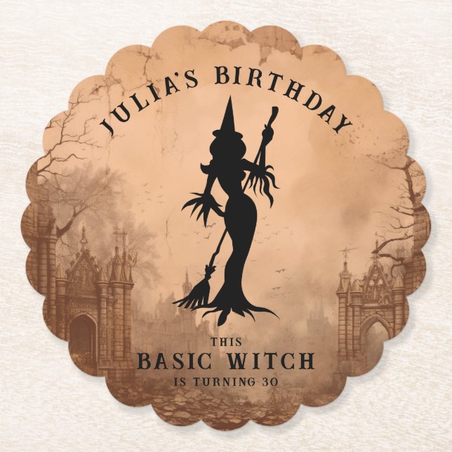 Basic Witch Modern Women Halloween Underlägg Papper (Framsida)