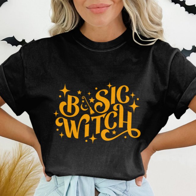 Basic Witch Orange Modern Womens Halloween T Shirt (Skapare uppladdad)