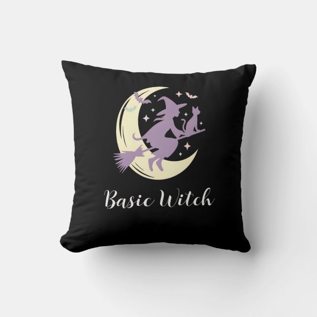 Basic Witch Pastel Anpassningsbar Halloween Kudde (Framsida)