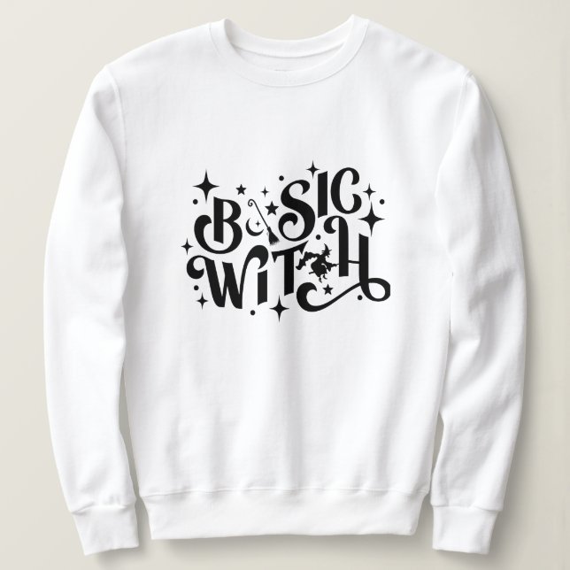 Basic Witch roligt Modern Womens Halloween T Shirt (Design framsida)