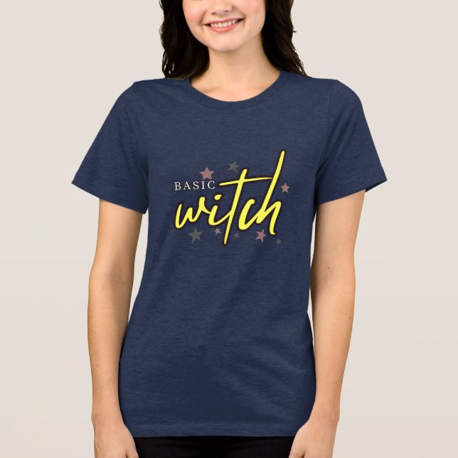 "Basic Witch" - Roligt- och Spooky-grafikdesign T Shirt (Framsida)