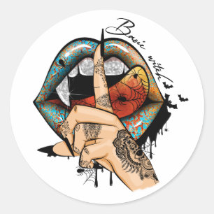 Basic Witch Sticker Runt Klistermärke