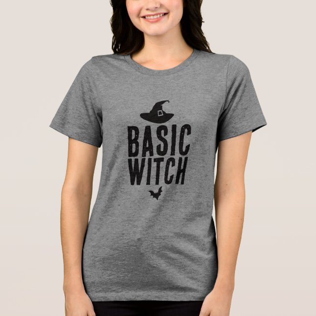 Basic Witch, Witch Hat, Halloween T-Shirt (Framsida)