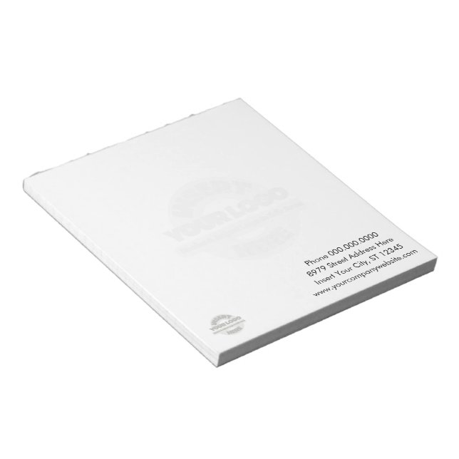 Basic with Business Logo in Background Notepad Anteckningsblock (Vinklad)