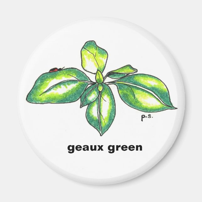 Basil , geaux-grönten magnet (Framsidan)