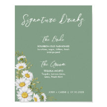 Basil Grönt & White-Daisy Namnteckning Drinks