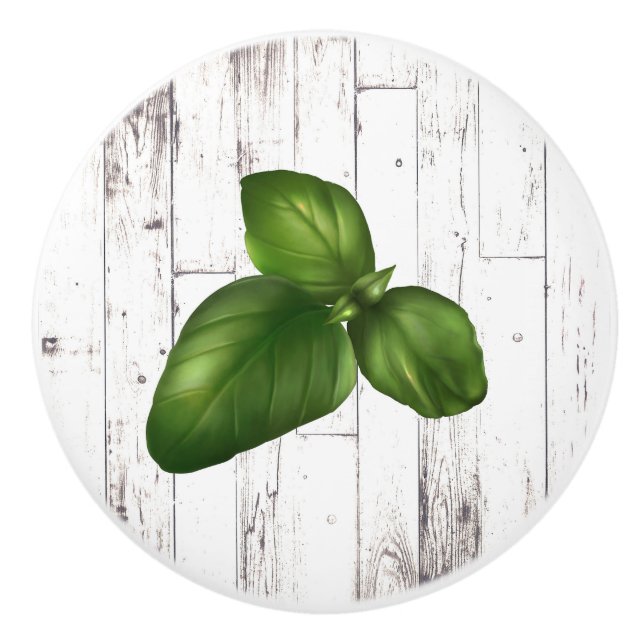 Basil Löv White Wood Rustic Farmhouse Kitchen Knopp (Framsidan)