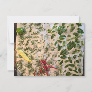 Basil och paprika vykort