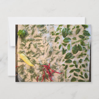 Basil och paprika vykort