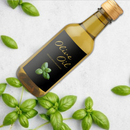 Basil Olive Oil Favor Favor infusionsetikett Vinetikett