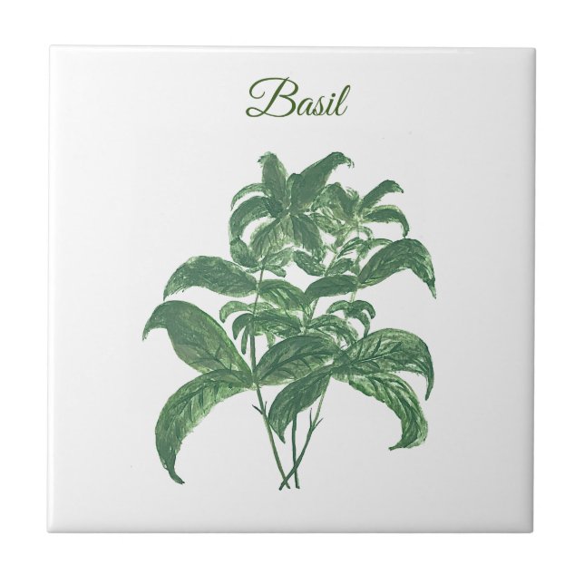 Basil Örters Greenery Kitchen Grönt Plant Kakelplatta (Framsidan)