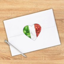 Basil Vita Marmor och Tomat Italienska Flaggan 