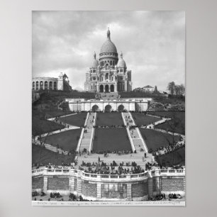 Basilica av Sacre-Coeur, Montmartre, 1876-1910 Poster