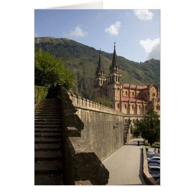 Basilica de Covadonga, nordvästra Spanien. Hälsningskort (Framsidan)
